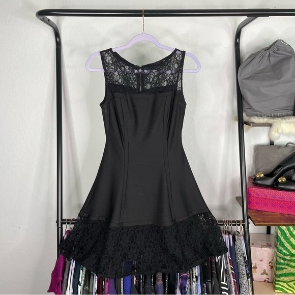 DRESSBARN Collection Black Bandage Fit N Flare Dress - Picture 1 of 7